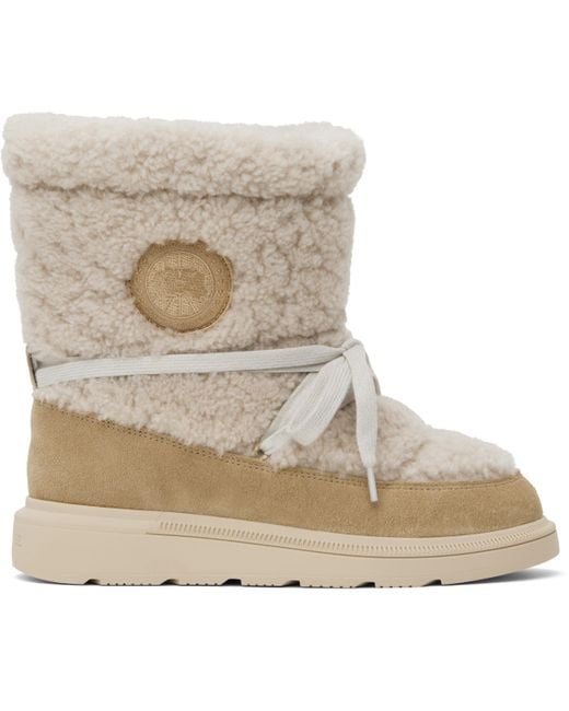 Canada Goose Gray Demma Shearling Puffer Boots