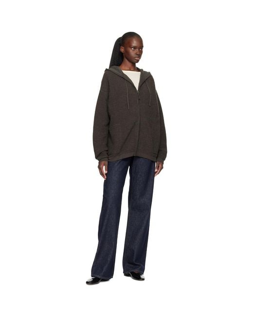 Lauren Manoogian Black Fine Terry Hoodie