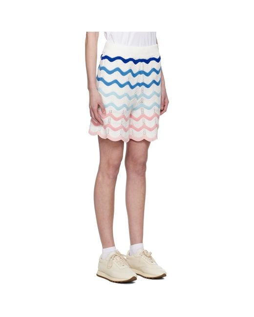 Casablanca Multicolor Gradient Wave Crochet Shorts