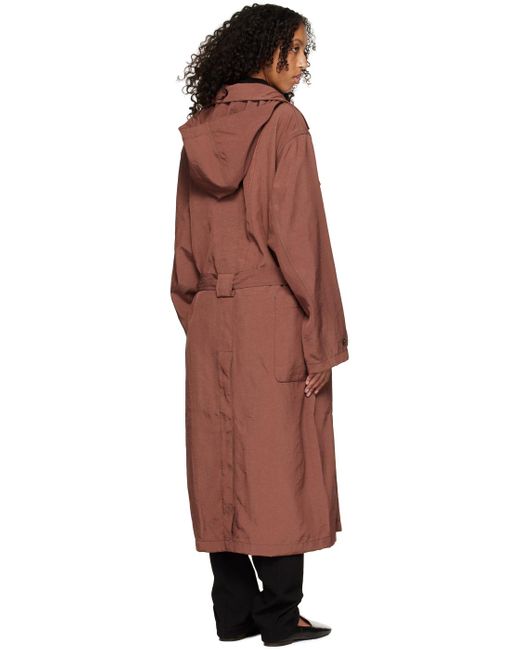 Lemaire Black Burgundy Light Trench Coat