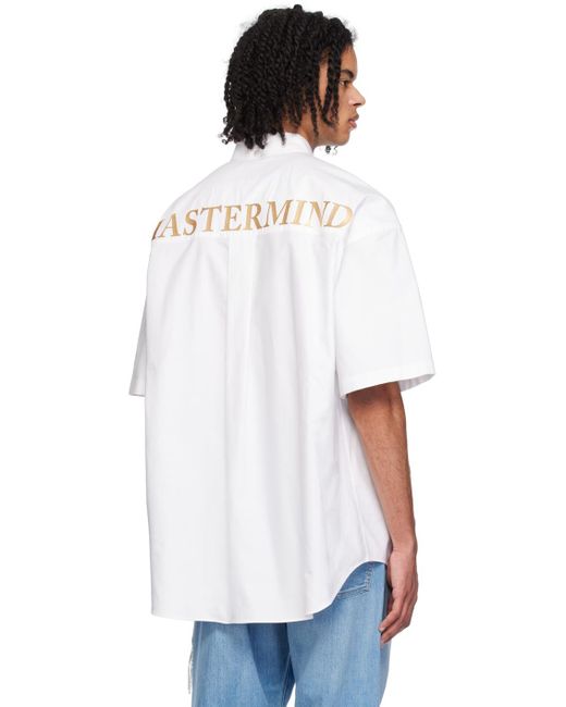 MASTERMIND WORLD White Embroidered Shirt for men