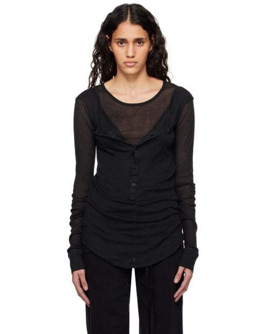 Ann Demeulemeester Black Vero Long Sleeve T-shirt