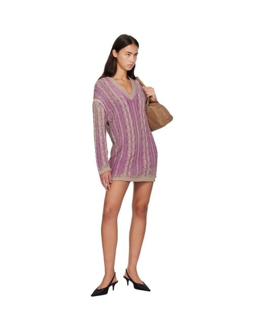 DIESEL Purple Khaki Sweater Minidress