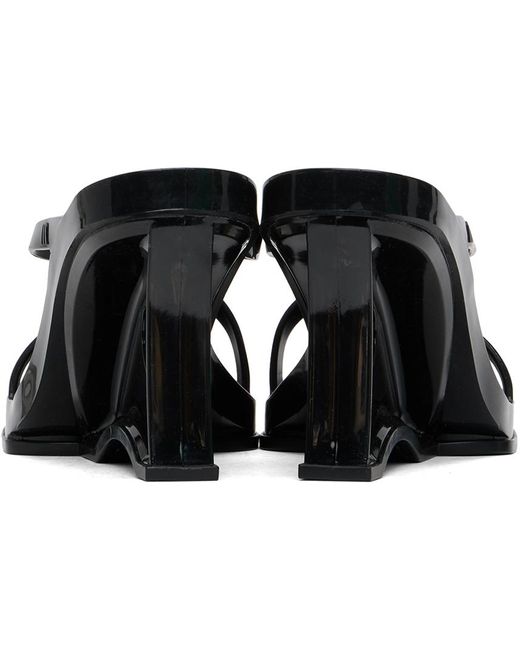 Sandales noires à talon compensé translucide Melissa en coloris Black