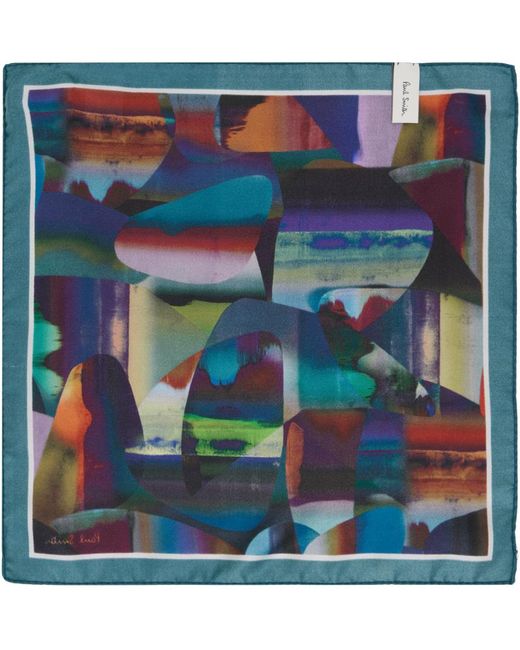 Paul Smith Blue Abstract Pocket Square for men