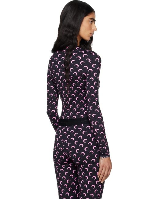 MARINE SERRE Blue Recycled Moon Jersey Long Sleeve T-Shirt