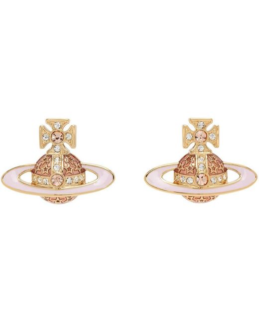 Vivienne Westwood Black Gold & Pink Roxanne Earrings