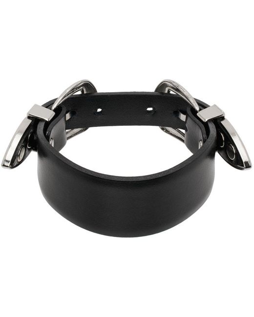 Toga Ssense Exclusive Black Double Buckle Bracelet | Lyst