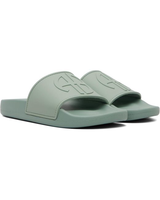 Anine Bing Green Isla Slides