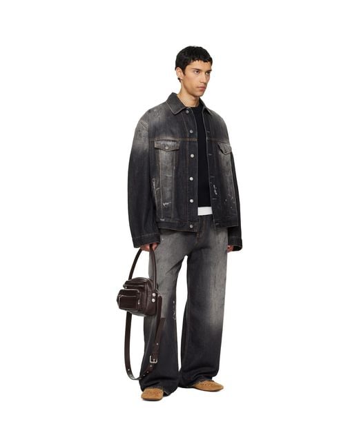 Acne Black Faded Denim Jacket for men