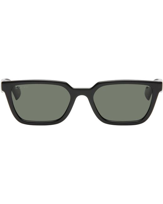 Gucci Black Rectangular-Frame Sunglasses for men