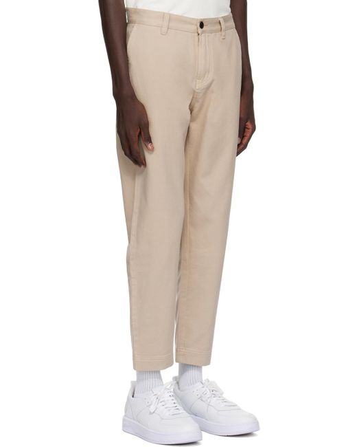 HUGO Natural Beige Tapered Trousers for men