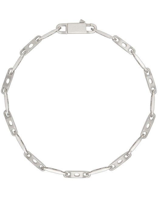 Rick Owens Metallic Silver Chain Necklace for men