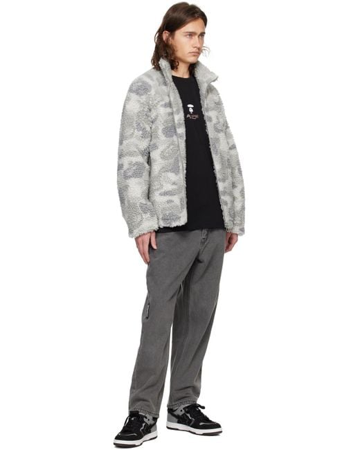 Aape By A Bathing Ape Black Moonface Patch Jeans for men