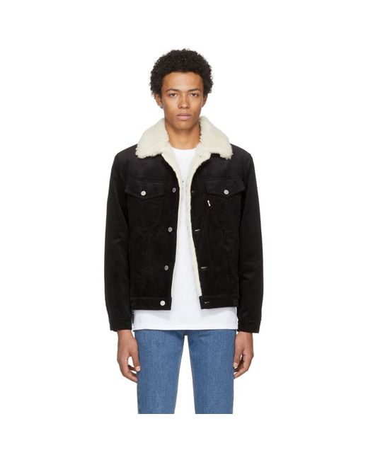 Black Corduroy Trucker Jacket 
