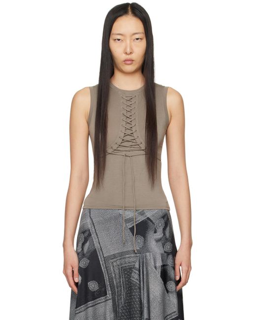 Miaou Black Khaki Zora Tank Top