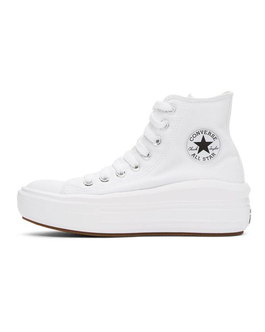 Converse Canvas Chuck Taylor All Star Move Platform High Top Casual Sneakers in Black/Natural 