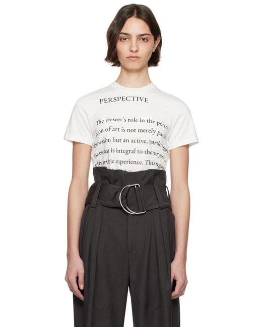 J.W. Anderson ホワイト Text Print Tシャツ Black