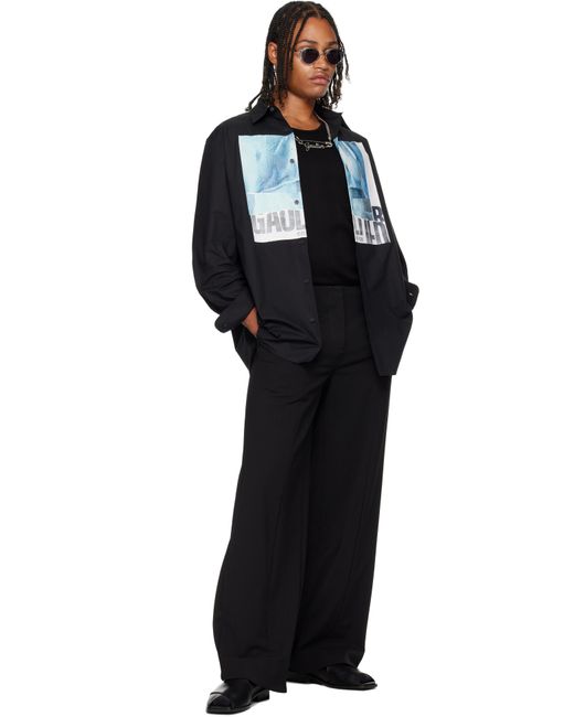 Chemise Surdimensionnée Noire À Imprimé Water Jean Paul Gaultier pour homme en coloris Black