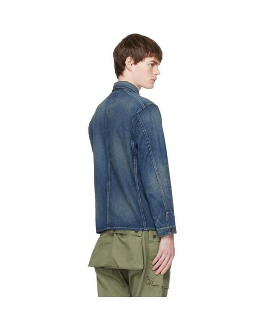 RRL Blue Torrington Engineer Denim Jacket for men