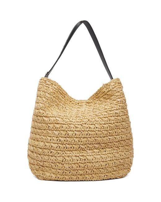 Totême Metallic Belted Paper Raffia Tote