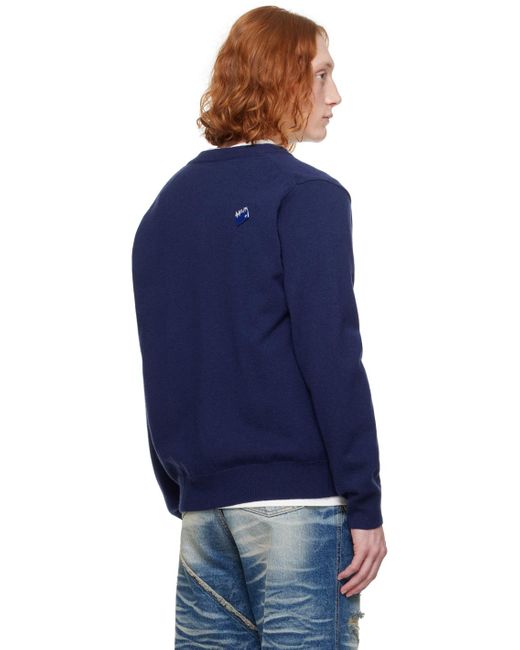 Adererror Blue Significant Tag Cardigan for men