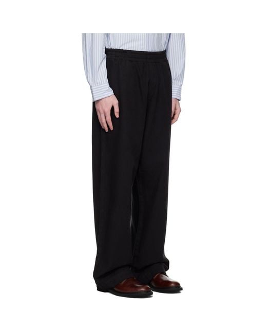 Hope Black Elasticated Wide Leg Trousers for men