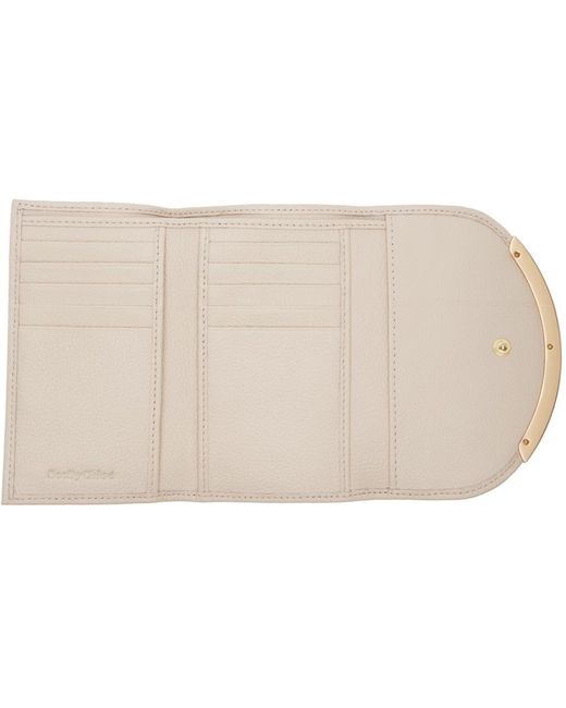 See By Chloé Black Beige Lizzie Compact Wallet