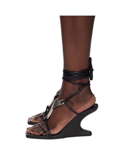 Rick Owens Black Concordians Cantilever 8 Hydra Heeled Sandals