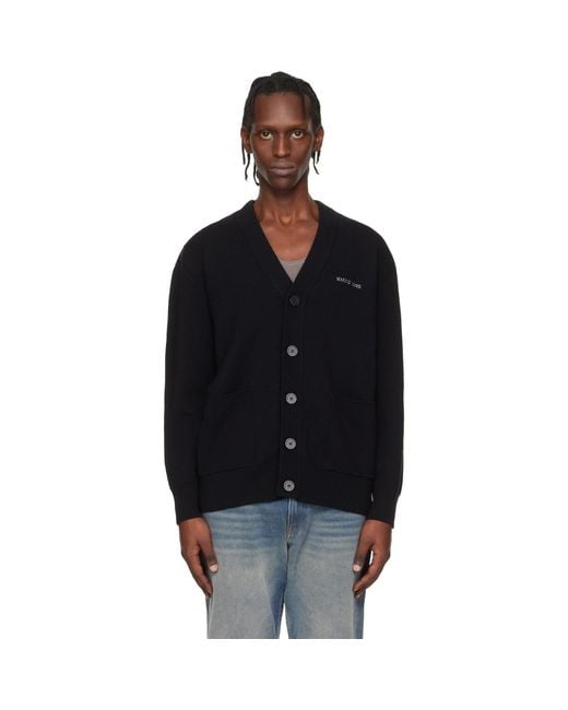 MARINE SERRE Black Merino Wool Knit Maxi Cardigan for men