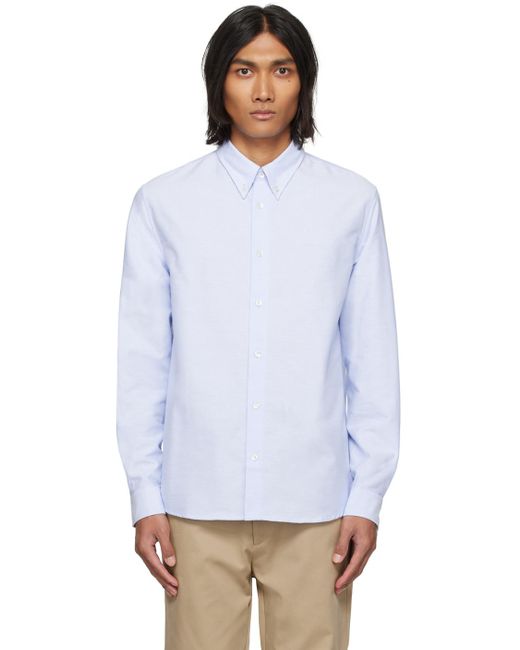 A.P.C. White . Blue Greg Shirt for men