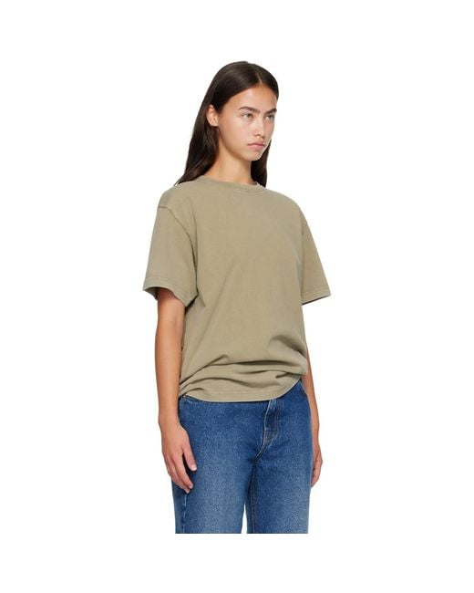 Mugler Brown Khaki Short Sleeves Logo T-Shirt