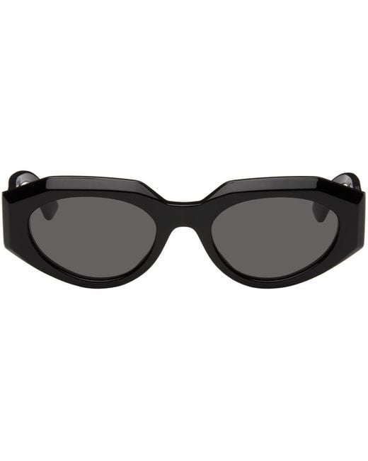 Bottega Veneta Black Facet Acetate Cat Eye Sunglasses for men