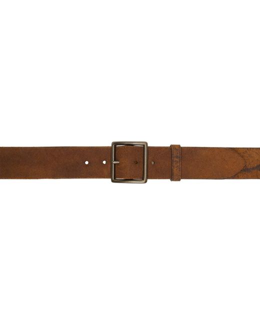 RRL Multicolor Tan Distressed Leather Belt for men