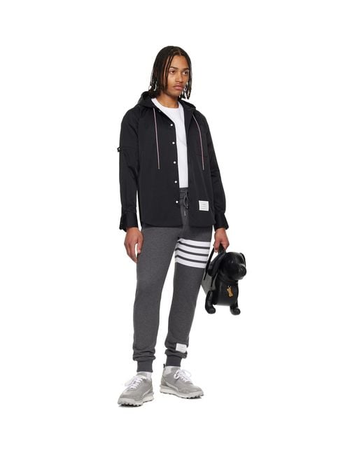 Thom Browne Black Vitello Calf Alumni Sneakers for men