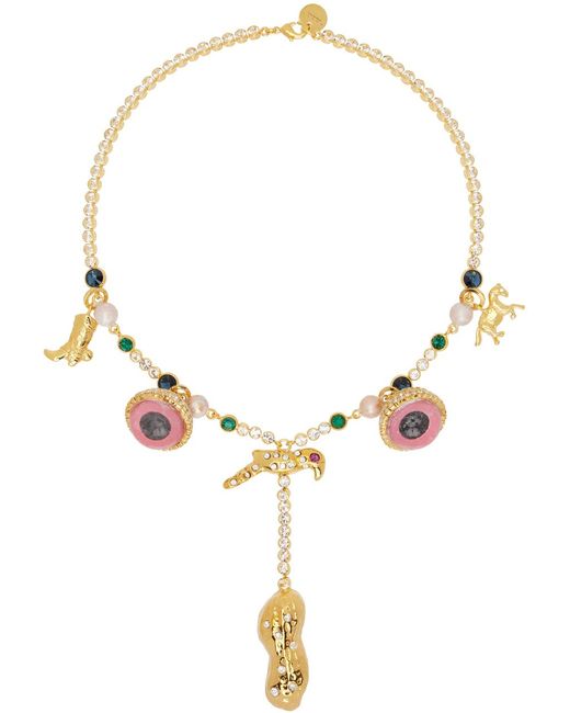 Marni Multicolor Gold Charm Necklace