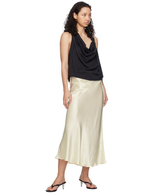 SILK LAUNDRY Natural Bias-cut Midi Skirt
