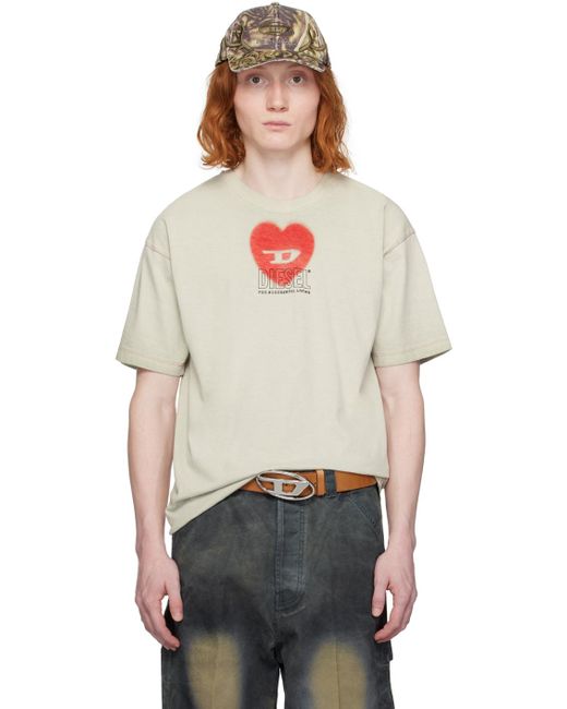 DIESEL Black Brown T-buxt-n4 T-shirt for men