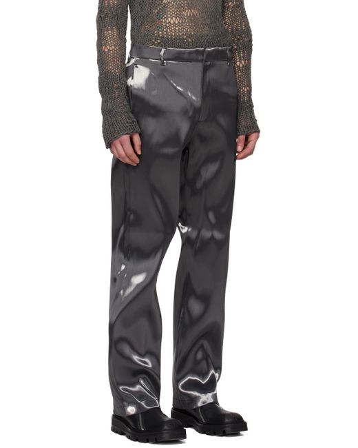 Pantalon gris en lamé à effet métallisé HELIOT EMIL pour homme en coloris Black