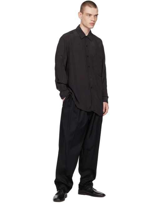 Lemaire Black Pleated Trousers for men