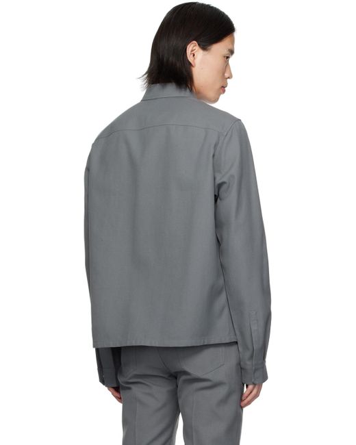Rick Owens Gray Cropped Shirt for men