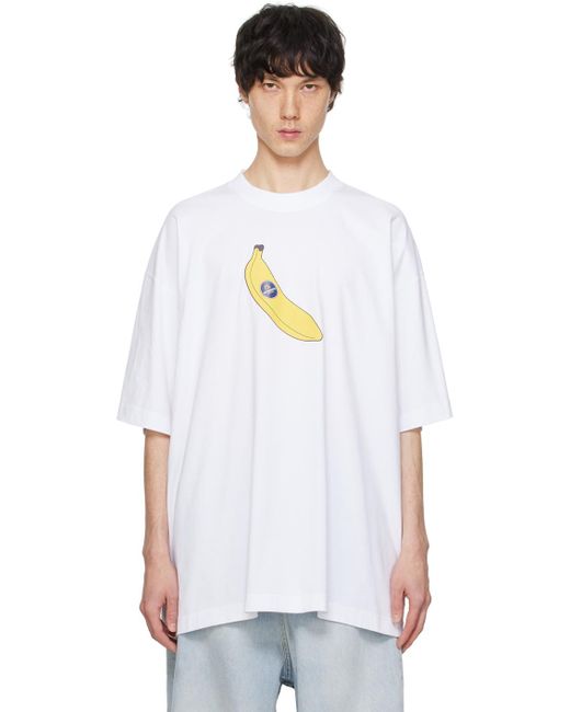 メンズ Vetements ホワイト Banana Tシャツ White