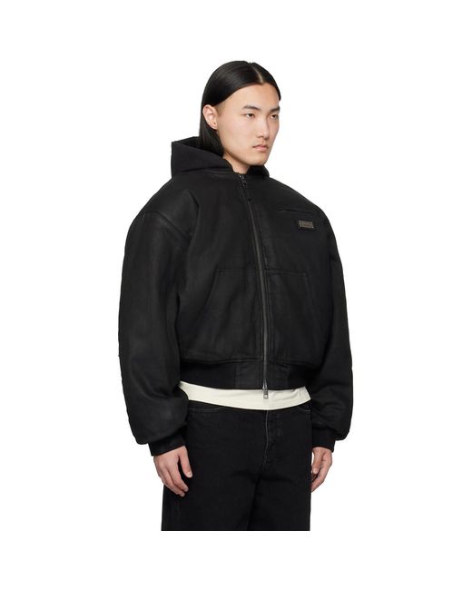 Ksubi Black Sin City Plated Waxed Jacket for men