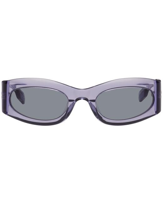 McQ Alexander McQueen Black Mcq Purple Oval Sunglasses for men