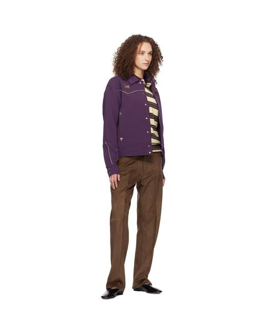 Needles Brown Straight Faux-Suede Pants