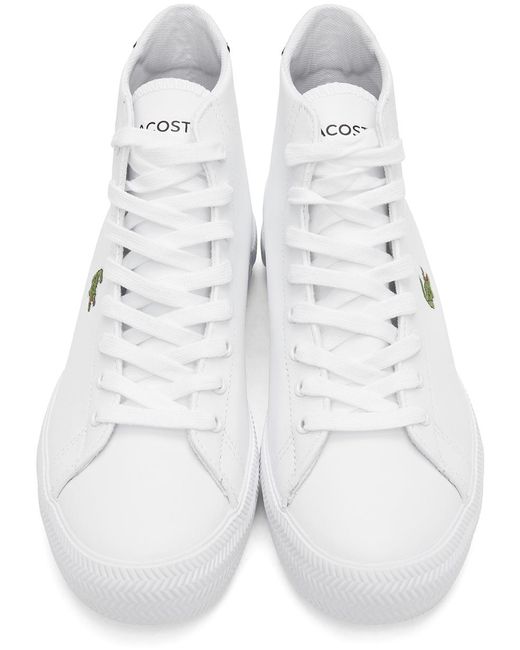 Lacoste White Gripshot Mid Sneakers for Men | Lyst Canada