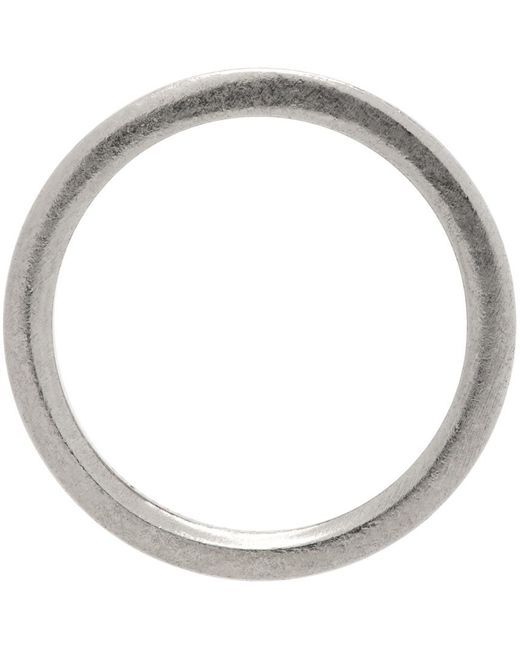 Maison Margiela Metallic Silver Logo Single Earring for men