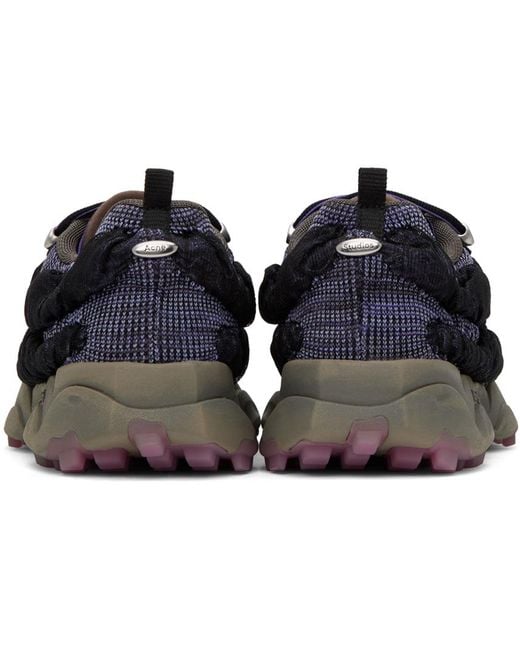Acne Purple & Black Knit Sneakers
