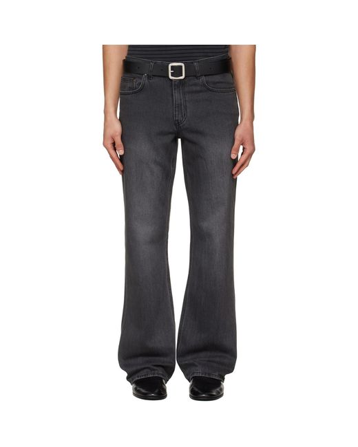 TONYWACK Black Flared-Leg Distressed Jeans for men