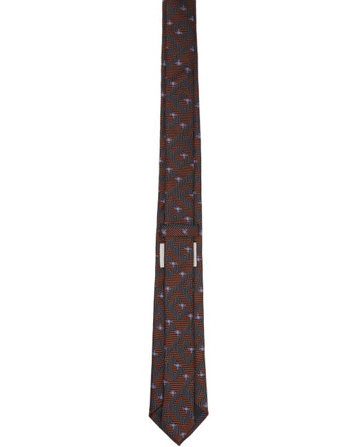 Cravate bourgogne à motif à orbe Vivienne Westwood pour homme en coloris Black